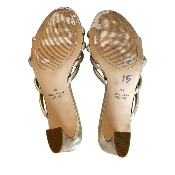 Cole Haan Adella Flare Heel Mul Sz 7.5 B Designer Leather Formal Elegant - Picture 7 of 10